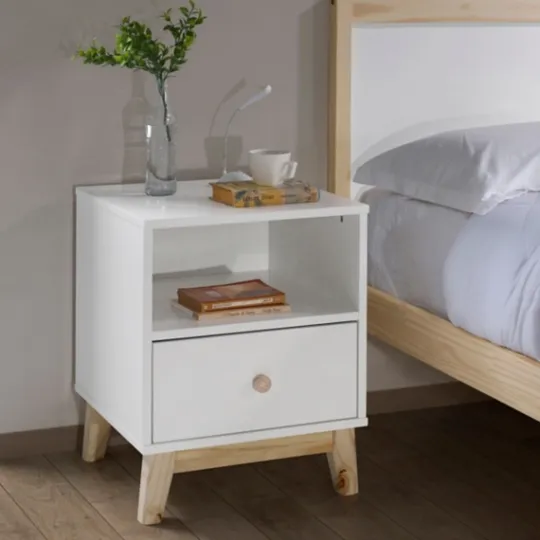 Kirkland's Home Wood Single Drawer Footed Nightstand- Nightstands