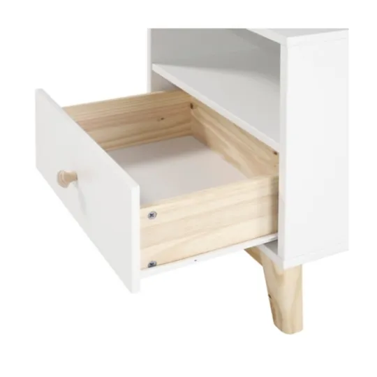 Kirkland's Home Wood Single Drawer Footed Nightstand- Nightstands