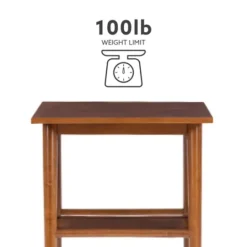 Kirkland's Home Wood Slatted Bottom Shelf Side Table- Accent & End Tables