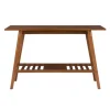 Kirkland's Home Wood Slatted Bottom Shelf Console Table- Console Tables