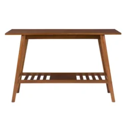 Kirkland's Home Wood Slatted Bottom Shelf Console Table- Console Tables