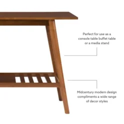 Kirkland's Home Wood Slatted Bottom Shelf Console Table- Console Tables