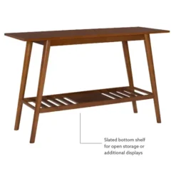 Kirkland's Home Wood Slatted Bottom Shelf Console Table- Console Tables