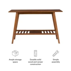 Kirkland's Home Wood Slatted Bottom Shelf Console Table- Console Tables