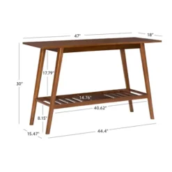 Kirkland's Home Wood Slatted Bottom Shelf Console Table- Console Tables