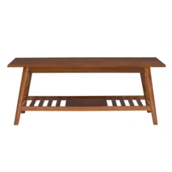 Kirkland's Home Wood Slatted Bottom Shelf Coffee Table- Coffee Tables