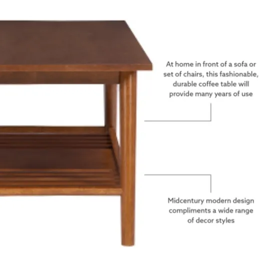 Kirkland's Home Wood Slatted Bottom Shelf Coffee Table- Coffee Tables