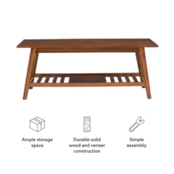 Kirkland's Home Wood Slatted Bottom Shelf Coffee Table- Coffee Tables
