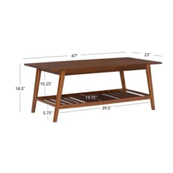 Kirkland's Home Wood Slatted Bottom Shelf Coffee Table- Coffee Tables