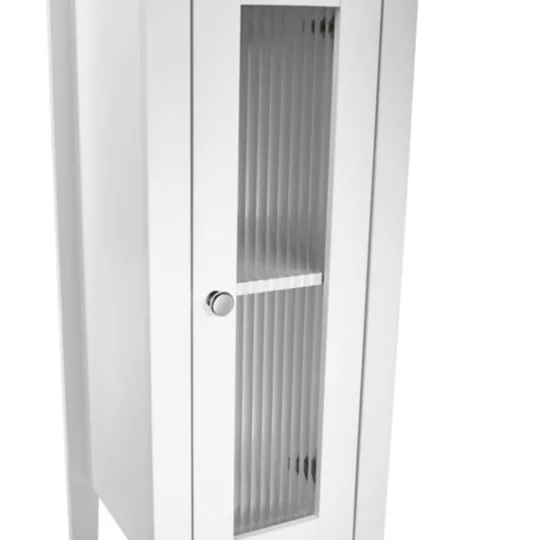 Kirkland's Home Wood Slim Single Glass Door Floor Cabinet- Bathroom Furniture