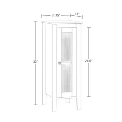 Kirkland's Home Wood Slim Single Glass Door Floor Cabinet- Bathroom Furniture