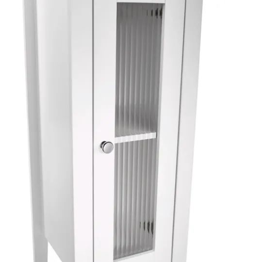 Kirkland's Home Wood Slim Single Glass Door Floor Cabinet- Bathroom Furniture