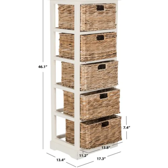Kirkland's Home Wood 5-Tier Basket Storage Shelf- Bookshelves