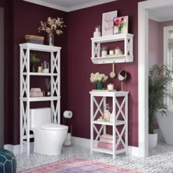 Kirkland's Home Wood 2-Tier Storage Shelf- Bathroom Furniture