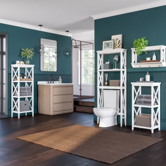 Kirkland's Home Wood 2-Tier Storage Shelf- Bathroom Furniture