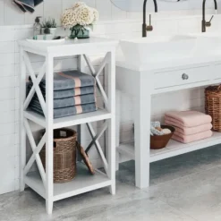 Kirkland's Home Wood 2-Tier Storage Shelf- Bathroom Furniture