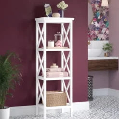 Kirkland's Home Wood 3-Tier Storage Shelf- Bathroom Furniture