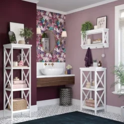 Kirkland's Home Wood 3-Tier Storage Shelf- Bathroom Furniture