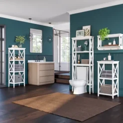 Kirkland's Home Wood 3-Tier Storage Shelf- Bathroom Furniture