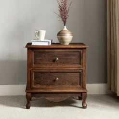 Kirkland's Home Wood Traditional 2-Drawer Nightstand- Nightstands