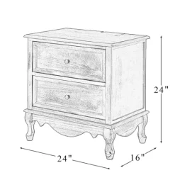 Kirkland's Home Wood Traditional 2-Drawer Nightstand- Nightstands
