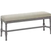 Kirkland's Home Wood Upholstered Burlap Seat Bench- Benches & Ottomans