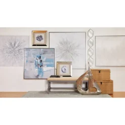 Kirkland's Home Wood Upholstered Burlap Seat Bench- Benches & Ottomans