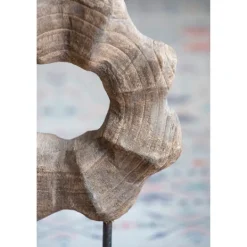 Kirkland's Home Wood Wave Ring Figurine- Statues & Figurines