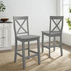 Kirkland's Home Wood X-Back Counter Stools, Set Of 2- Bar Stools & Counter Height Stools