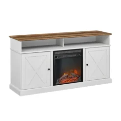Kirkland's Home Wood X-Door Led Fireplace Cabinet- Cabinets & Sideboards