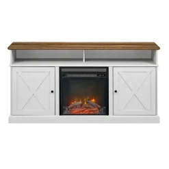 Kirkland's Home Wood X-Door Led Fireplace Cabinet- Cabinets & Sideboards
