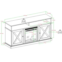 Kirkland's Home Wood X-Door Led Fireplace Cabinet- Cabinets & Sideboards