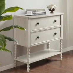 Kirkland's Home Wooden Balled Legs 2-Drawer Chest- Cabinets & Sideboards