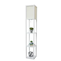 Kirkland's Home Wooden Column Shelf Floor Lamp- Floor Lamps