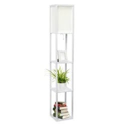 Kirkland's Home Wooden Column Shelf Floor Lamp- Floor Lamps