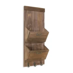 Kirkland's Home Wooden Letter Holder With Hooks Wall Organizer- Wall Storage