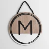 Kirkland's Home Wooden Neutral Beaded Monogram M Plaque- Monogram Wall Decor