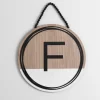 Kirkland's Home Wooden Neutral Beaded Monogram F Plaque- Monogram Wall Decor