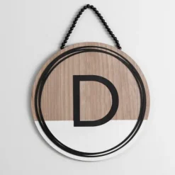 Kirkland's Home Wooden Neutral Beaded Monogram D Plaque- Monogram Wall Decor