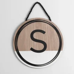 Kirkland's Home Wooden Neutral Beaded Monogram S Plaque- Monogram Wall Decor