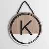 Kirkland's Home Wooden Neutral Beaded Monogram K Plaque- Monogram Wall Decor