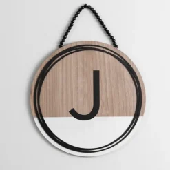 Kirkland's Home Wooden Neutral Beaded Monogram J Plaque- Monogram Wall Decor