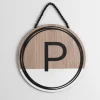 Kirkland's Home Wooden Neutral Beaded Monogram P Plaque- Monogram Wall Decor