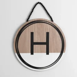 Kirkland's Home Wooden Neutral Beaded Monogram H Plaque- Monogram Wall Decor