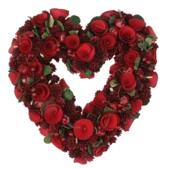 Kirkland's Home Wooden Roses And Cherries Valentine Heart Wreath- Wreaths