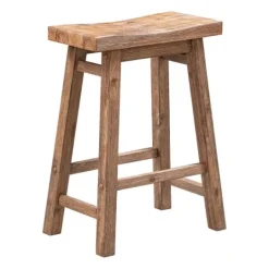 Kirkland's Home Wooden Saddle Seat Counter Stool- Bar Stools & Counter Height Stools