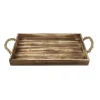 Kirkland's Home Wooden Tray With Rope Handles- Decorative Trays