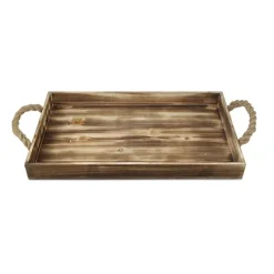 Kirkland's Home Wooden Tray With Rope Handles- Decorative Trays