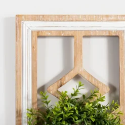 Kirkland's Home Wooden Wreath On Window Wall Plaque- Wall Plaques