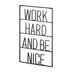 Kirkland's Home Word Hard And Be Nice Metal Wall Plaque- Wall Quotes & Signs